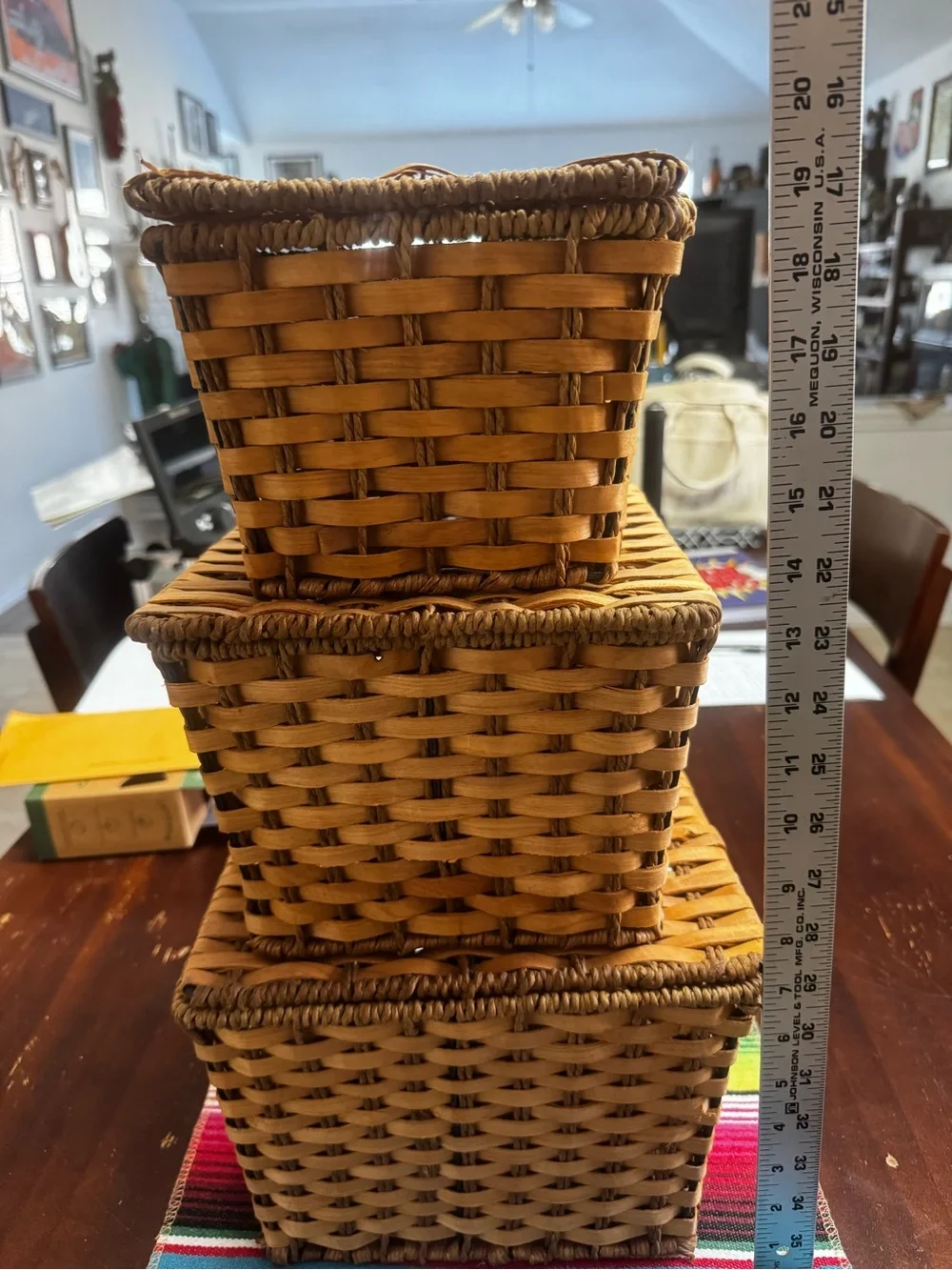 Woven Rattan Storage Basket Set - Natural Brown